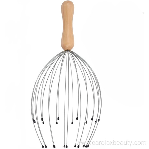 Wooden handle head massage head massager spider